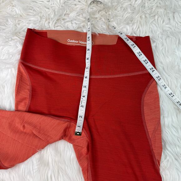 Outdoor Voices Tech Sweat Two-Tone Kneecap Crop Capri Leggings Size M Orange - Picture 11 of 16